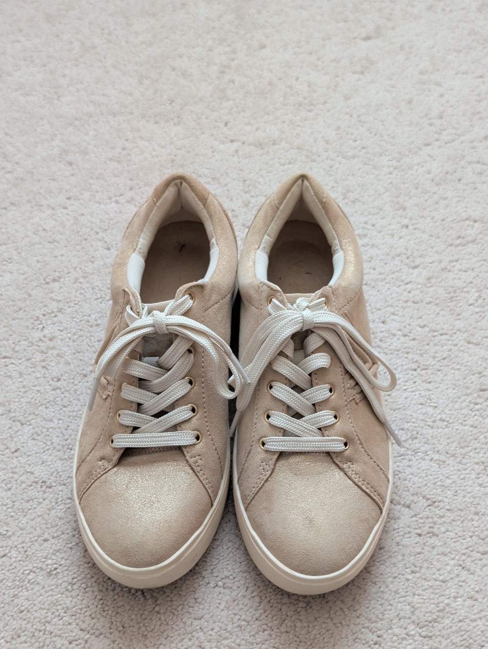 Vionic Kearny Gold Platform Lace Up Sneaker Size 7.5